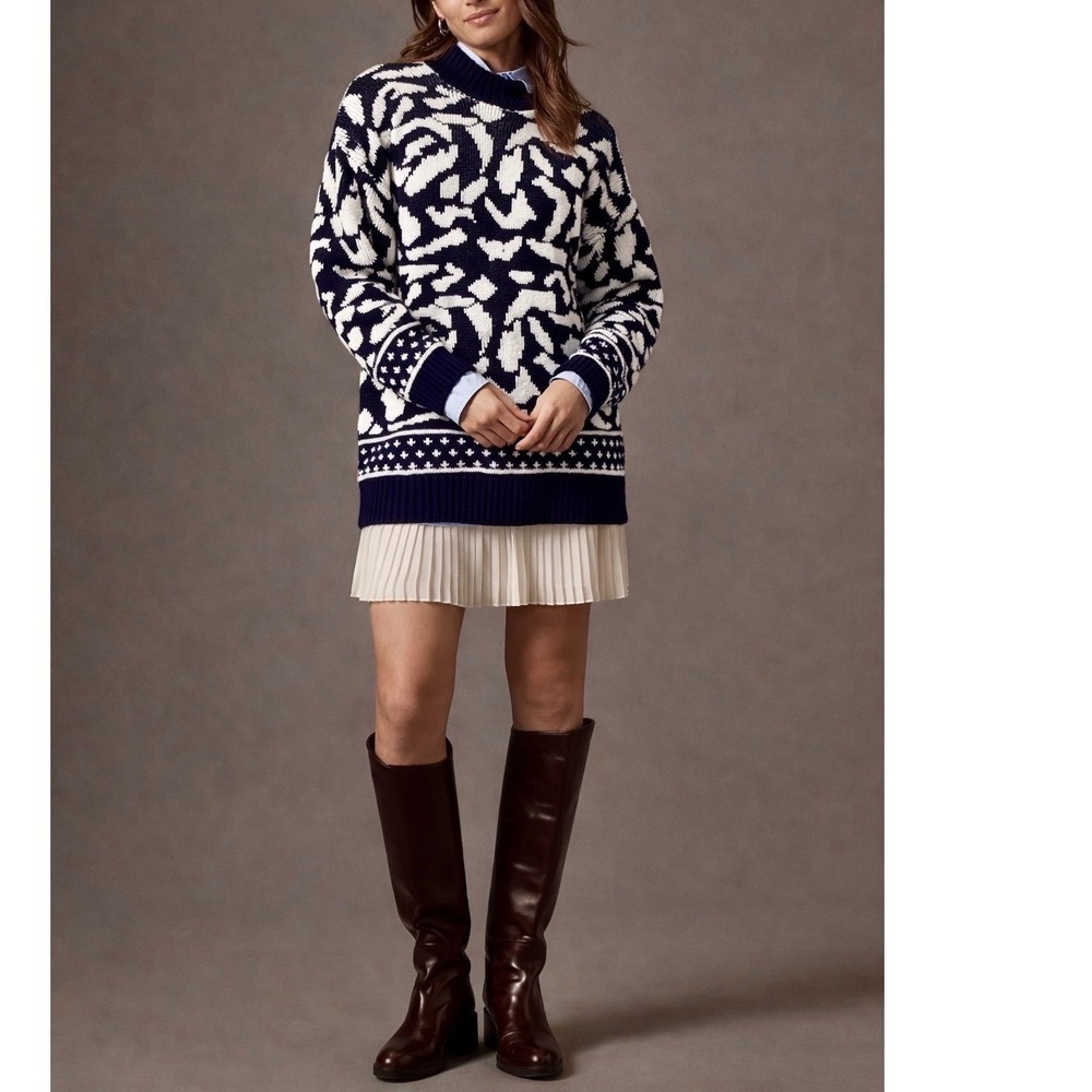 Vintage Corinna 80's Blue/White Abstract Sweater